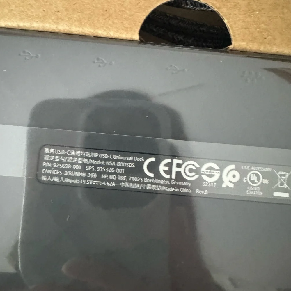 Brand new HP universal usb-c docking station